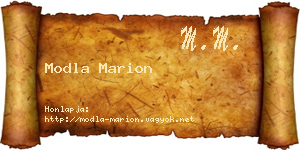 Modla Marion névjegykártya